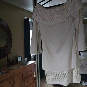 Winter white dress.  Elegant and slimming